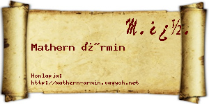 Mathern Ármin névjegykártya